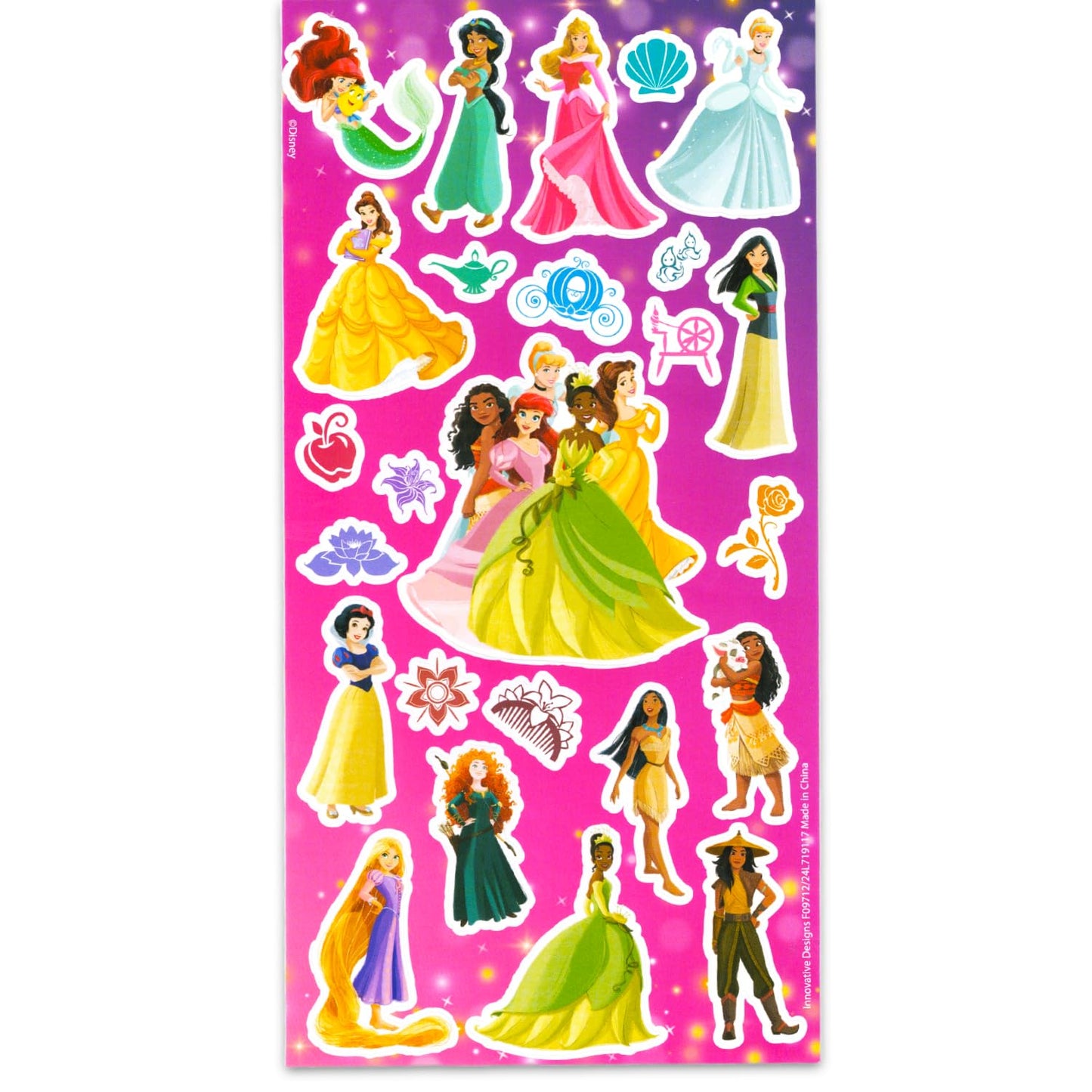 Disney Princess Press-On Nails Manicure Set for Kids - Bundle with 24 Stick-On Nails, Rhinestones, Gemstone Nail Stickers, More | Disney Princess Manicure Kit for Girls