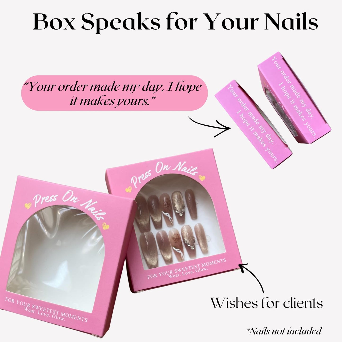 Press on Nails Packaging Box+ Sizing Kit Card