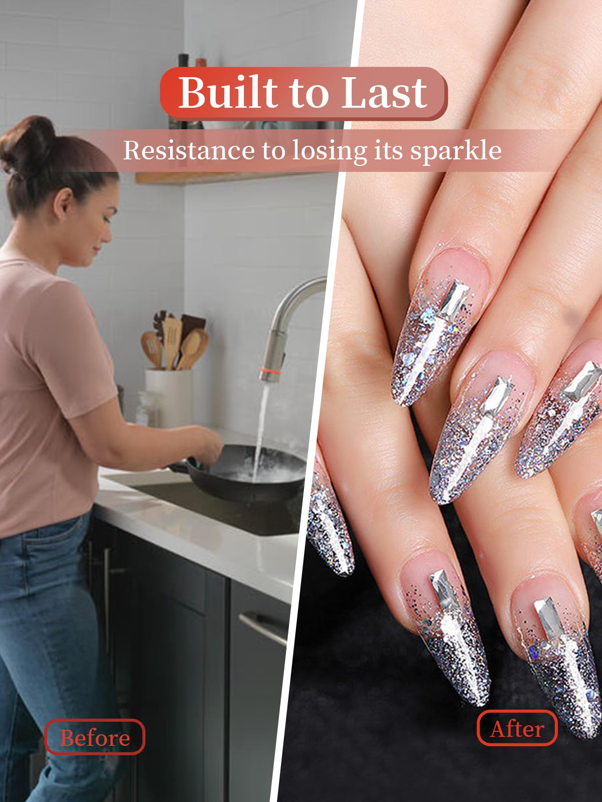AMLAVIFISH Silver Nail Rhinestones, 5380Pcs Flatback Glass Nail Charms Gems Stones, 19 Shapes of Nail Art Rhinestones Kit with Tweezers, 6 Sizes for Decoration Makeup DIY
