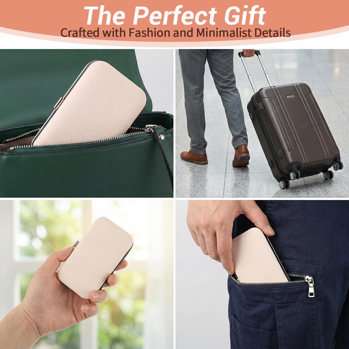 6 Sets Manicure Set 8 in 1 Stainless Steel Nail Clippers Pedicure Kit, Professional Manicure Grooming Kit Cuticle Nail Care Foot Pedicure Tools with Portable Travel Case for Men Women Gift (Rose Gold)