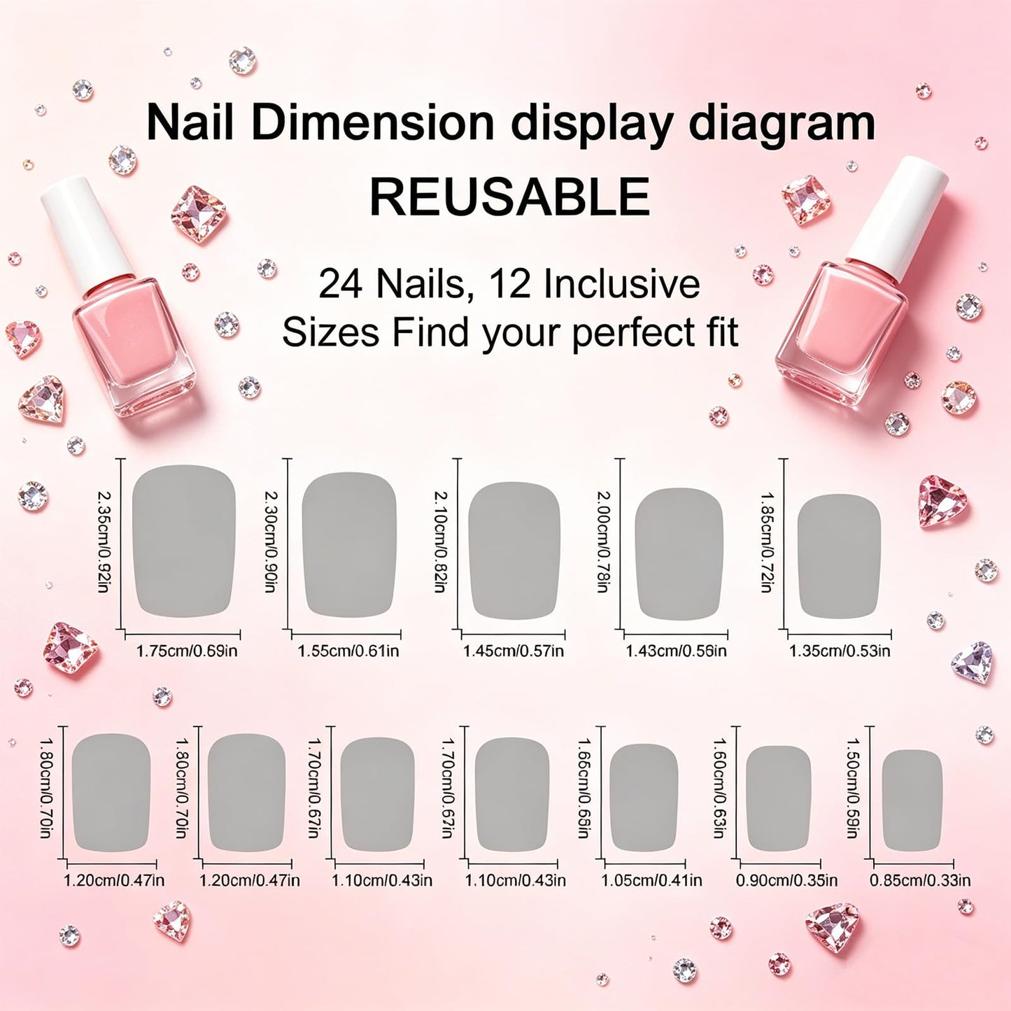 Summer Ocean Press on Nails, Medium Square Fake Nails with Starfish and Seashell Design, Glossy Gradient Blue False Nail Coral Stick on Artificial Nail for Women Beach Vacation, Reusable Acrylic Nail