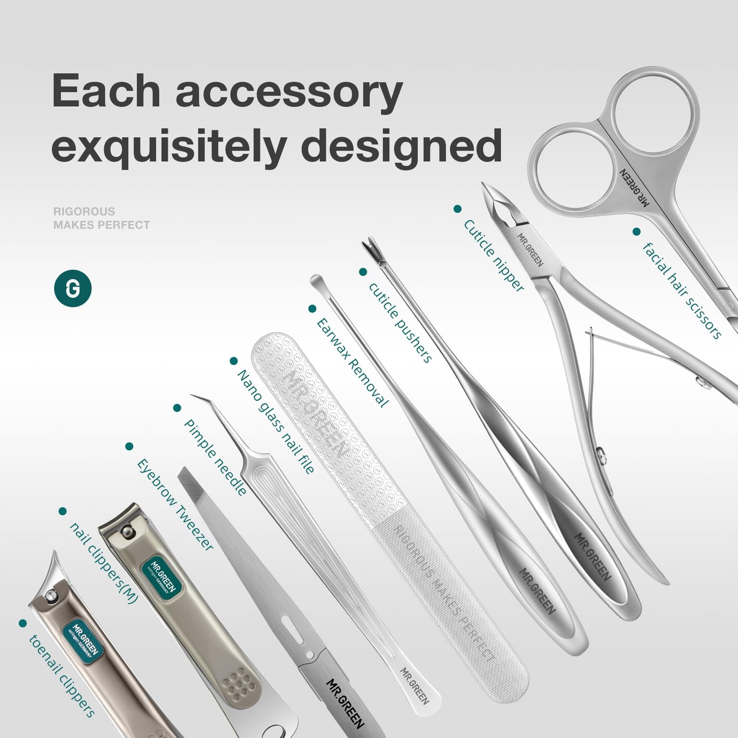 MR.GREEN Manicure Sets Light Luxury Nail Clipper Kits Personal Care Tools Fashion Contrasting PU Case (Mr-8886)