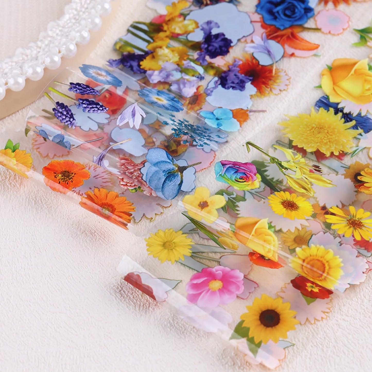 10 Sheets Flower Nail Foils Transfer Nail Art, Rose Flowers Daisy Nail Design Stickers Spring Summer Nail Art Foil Transfer Stickers Cute Floral Nail Foil Transfer Sheets DIY Manicure Decorations