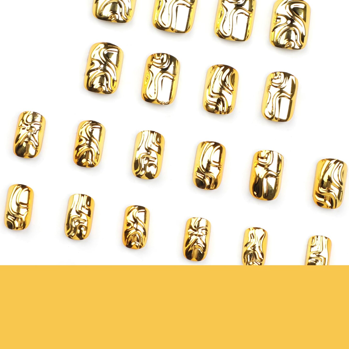 FIEONCIY Press on Nails Short Square Shaped Glossy Full Cover Square French False Nails with Designs Artificial Short Square Fake Nails with Charms Glue Stick ons Fingernails for Women Girls(JP3382)