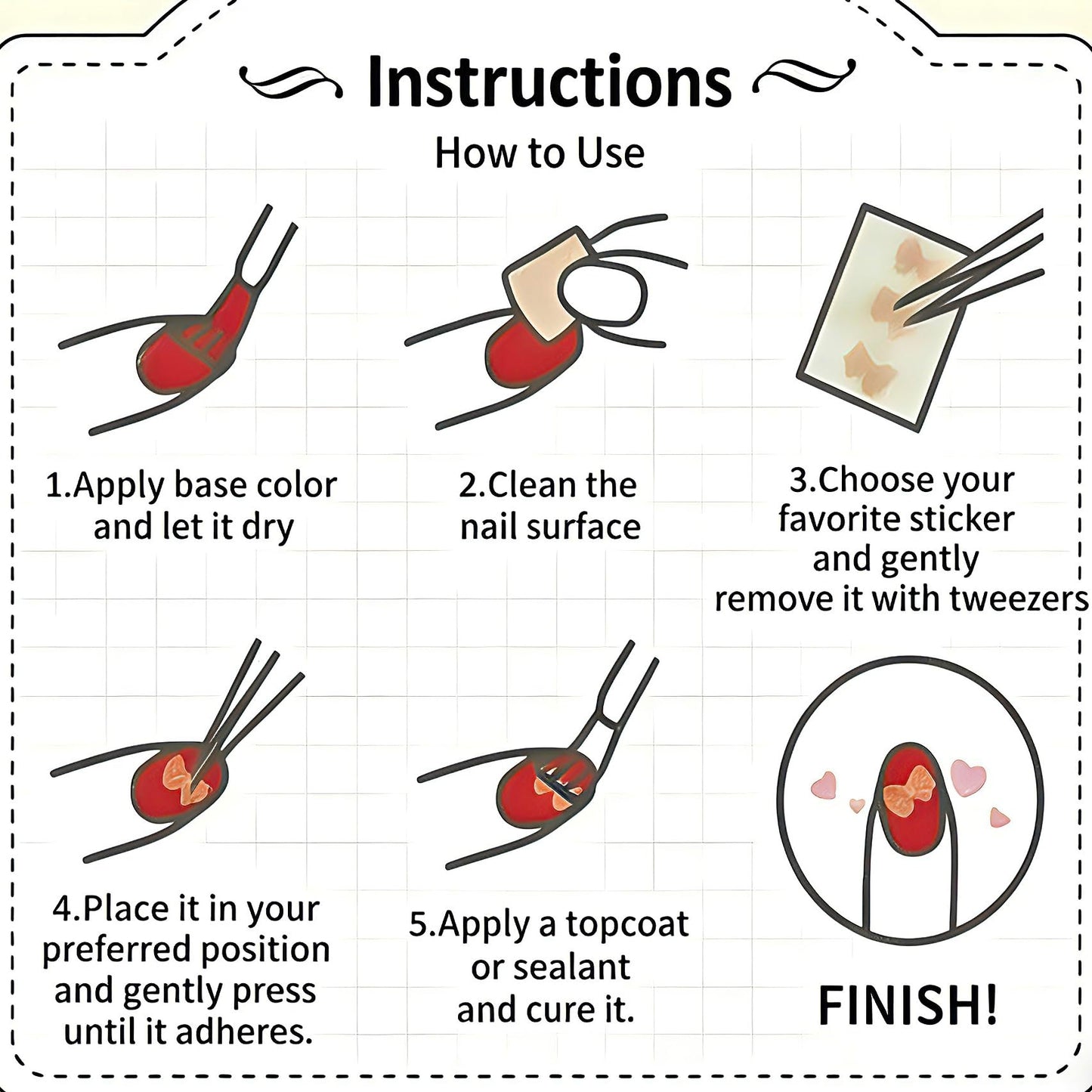 Phuryllic 3D Nail Stickers for Nail Art, Embossed Self-Adhesive Cute Nail Charms & Decals for DIY Nails, Easy-to-Apply Nail Design Supplies & Accessories for Home Manicure-Valentine's Day Red Heart