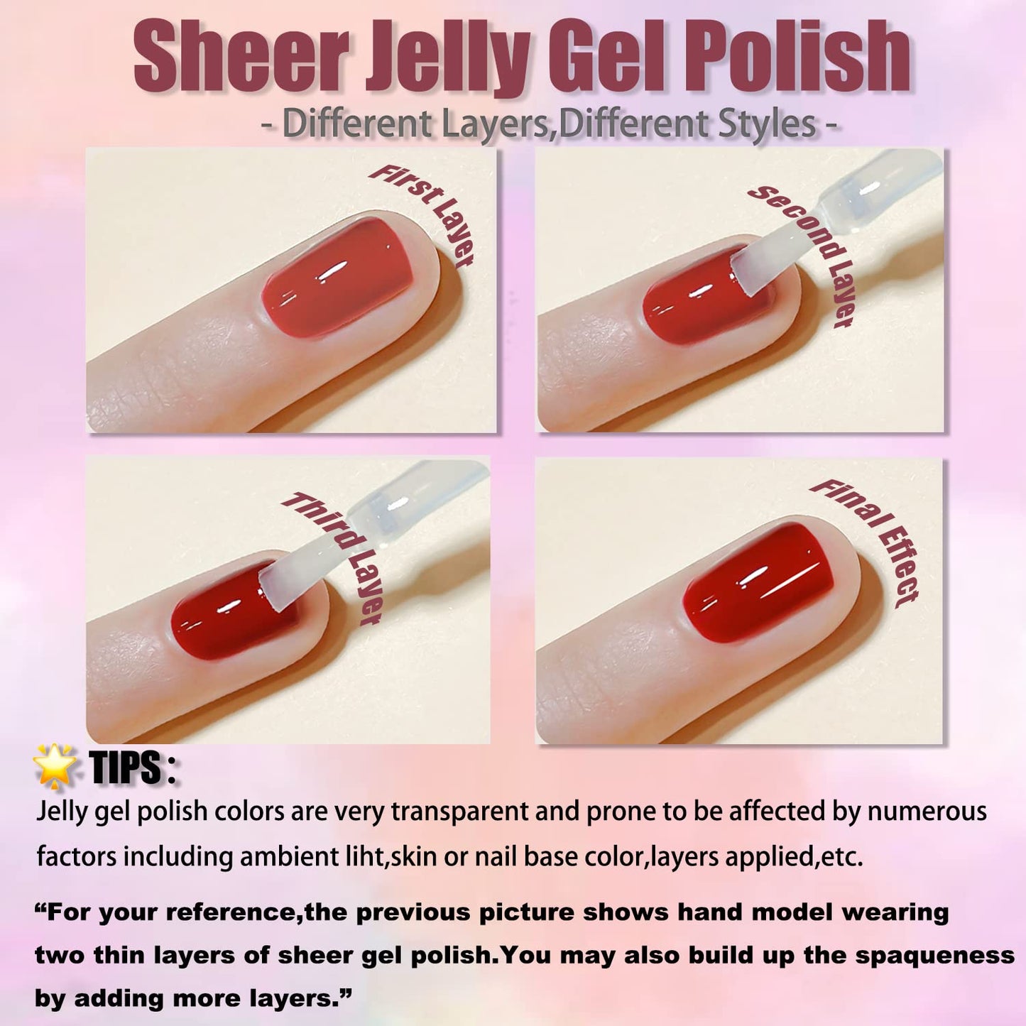 AHAMIOU Gel Nail Polish Nude Gel Polish Kit Sheer Milky White Icy Jelly Translucent Gel Polish Set Color Neutral Soak Off Art Home DIY Manicure Salon Varnish (6Colors set, 6PCS)