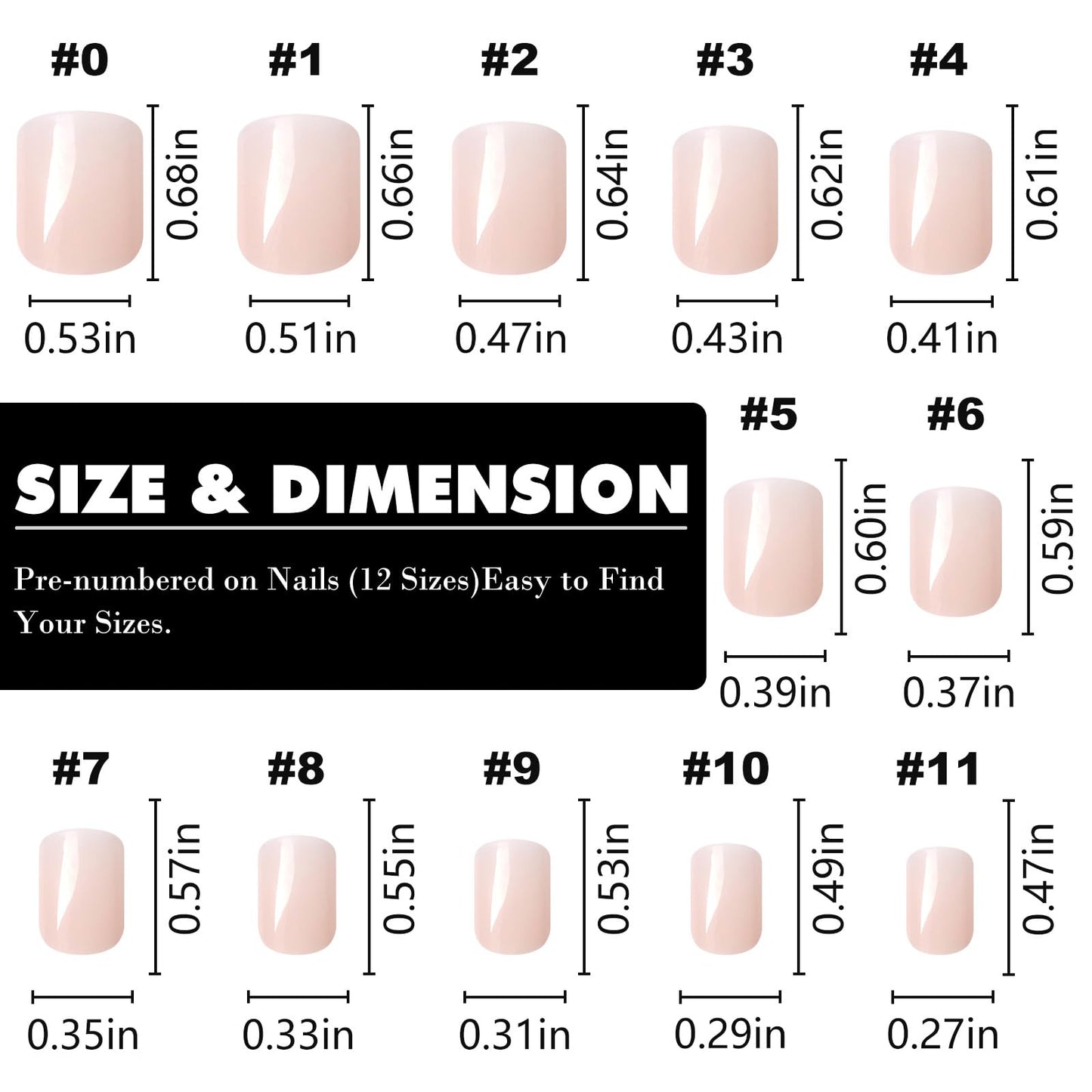 LuckForever Short Press on Nails 240pc Glossy Point Nude Press on Nails Short Square Round Fake Nails Full Cover False Nails with Nail Glue Adhesive Tabs Wooden Stick Nail Files for Women Girls Kids