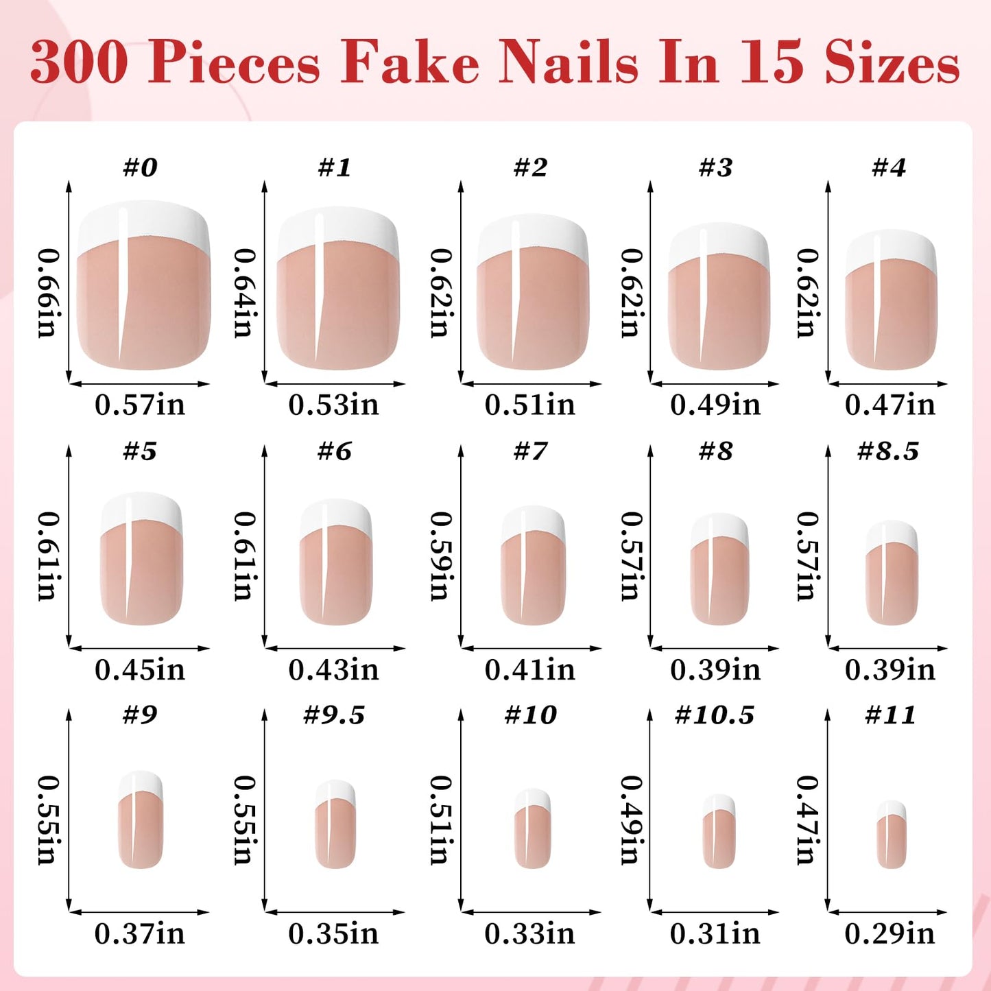 240pc White French Tips Press on Nails Square Fake Nails Kit, Extra Short Nails Press ons French Tip Acrylic Nails Coffee Glue ons Nails Short Stick on Nails Women Artificial False Fingernail Tabs