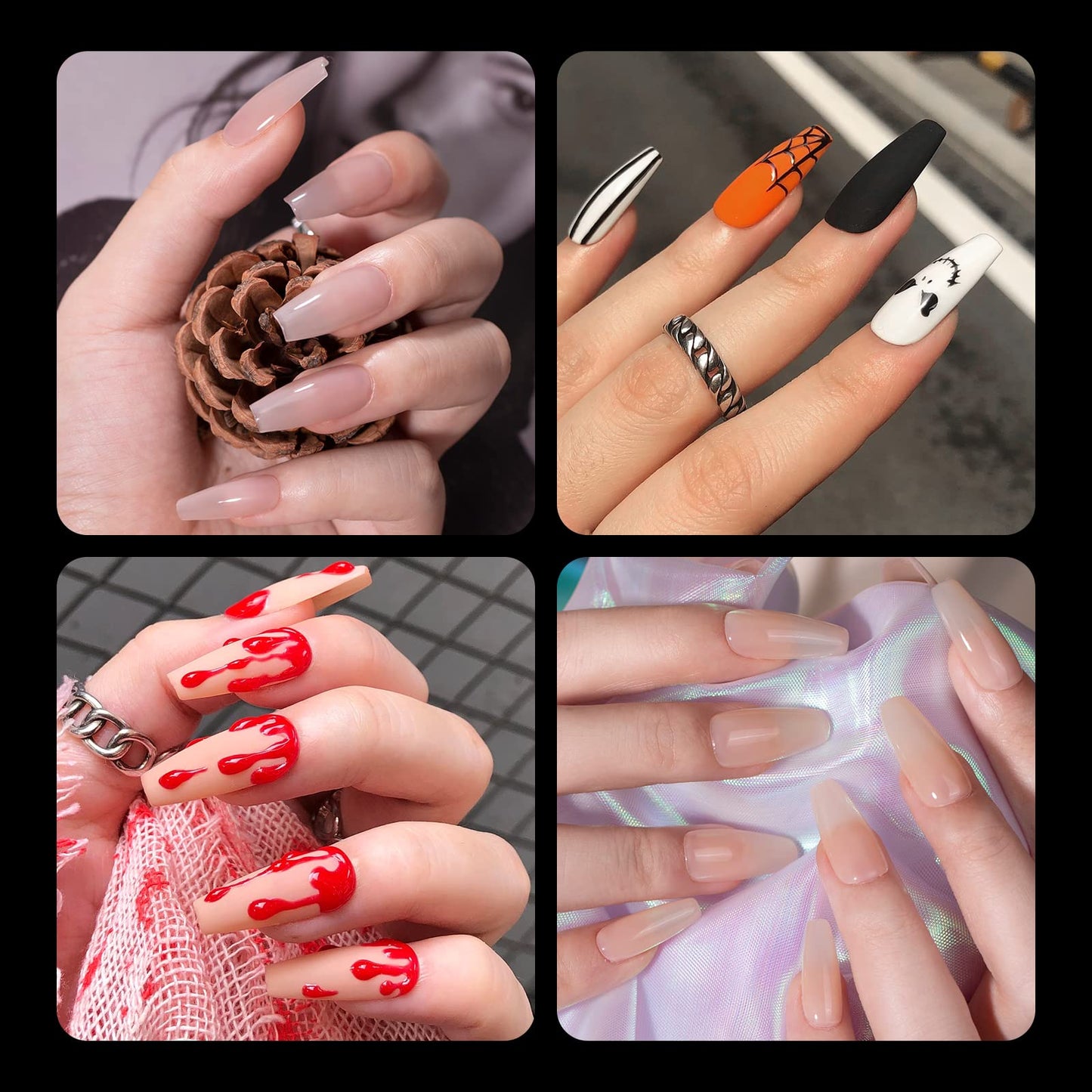 LoveOurHome 600pc Coffin Fake Nail Tips Clear Press on Nails Medium, Full Cover Gel Nail Tips Coffin Clear Medium Fake Nail Soft Gel False Nails Artificial Fingernails for Acrylic Nails Extension