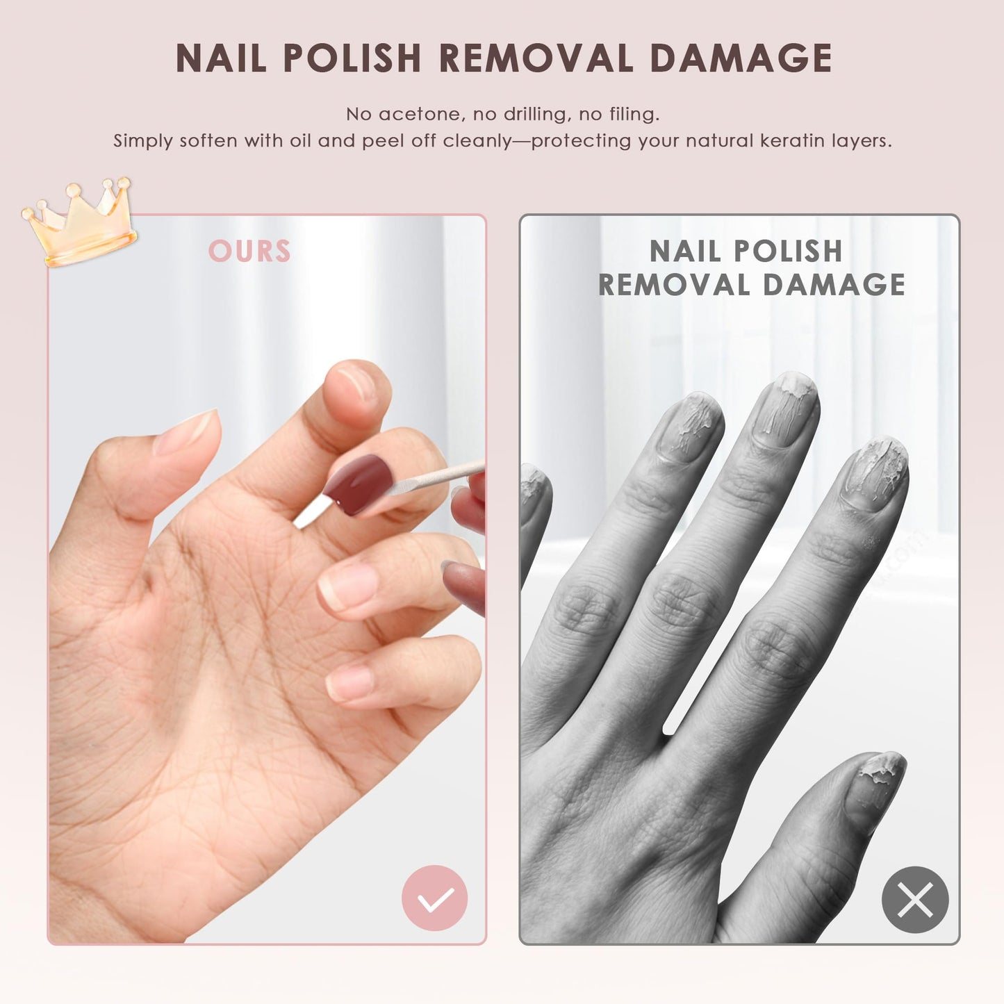 KHARITA Semi Cured Gel Nail Strips – Real Gel Nail Polish UV Wraps | Long Lasting Easy Peel-Off Removal | Hema-Free | 20-Piece Solid Nude Pink Salon Sticker Kit with File & Stick