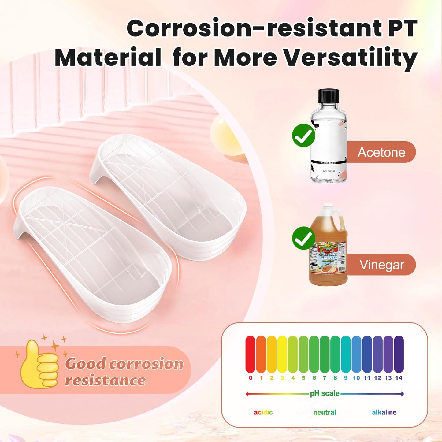 Hand Toe Nail Soaking Bowl: 12PCS Large Size Hand & Foot Nail Soak Off Bowl for Nail Lovers - Acetone Proof Toe Soaking Tray with Manciure Pedicure Tools for Dip Powder Gel Polish Remover(Pink, Clear)