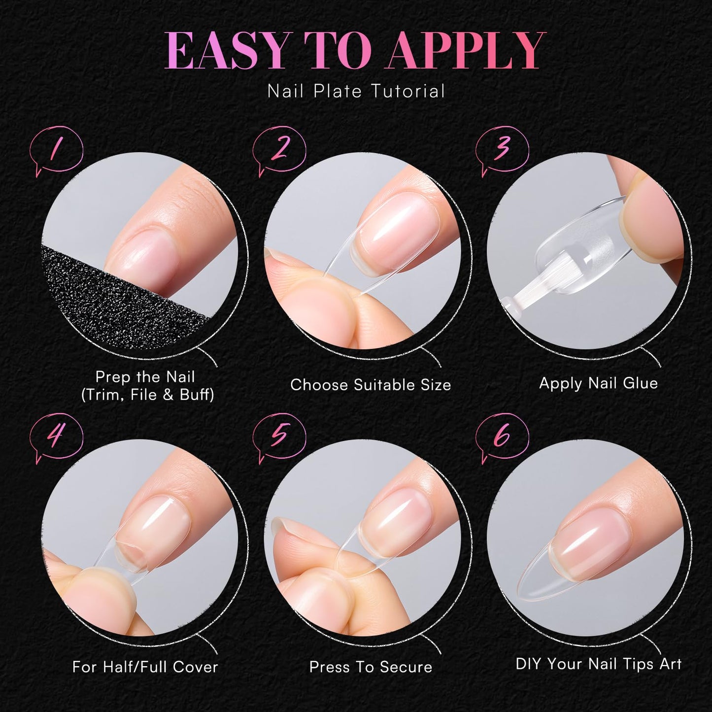 Makartt Extra Short Almond Nail Tips: 504PCS Pre Etched Clear False Nails Tips Almond Shapes, 15 Sizes Full Cover Half Matte Soft Acrylic Press On Nail Extensions Supplies Salon and DIY at Home