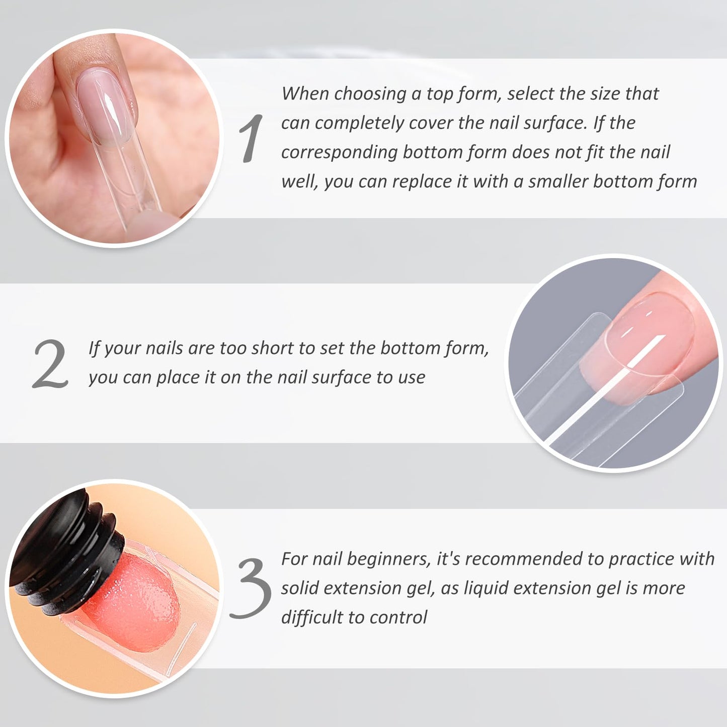 SUTOKAKA 280Pcs Sandwich Nail Dual Forms for Polygel Extension Builder Gel 140 Pairs Almond Round Top and Bottom Plastic Nail Molds for Beginners Professional at Home Salon