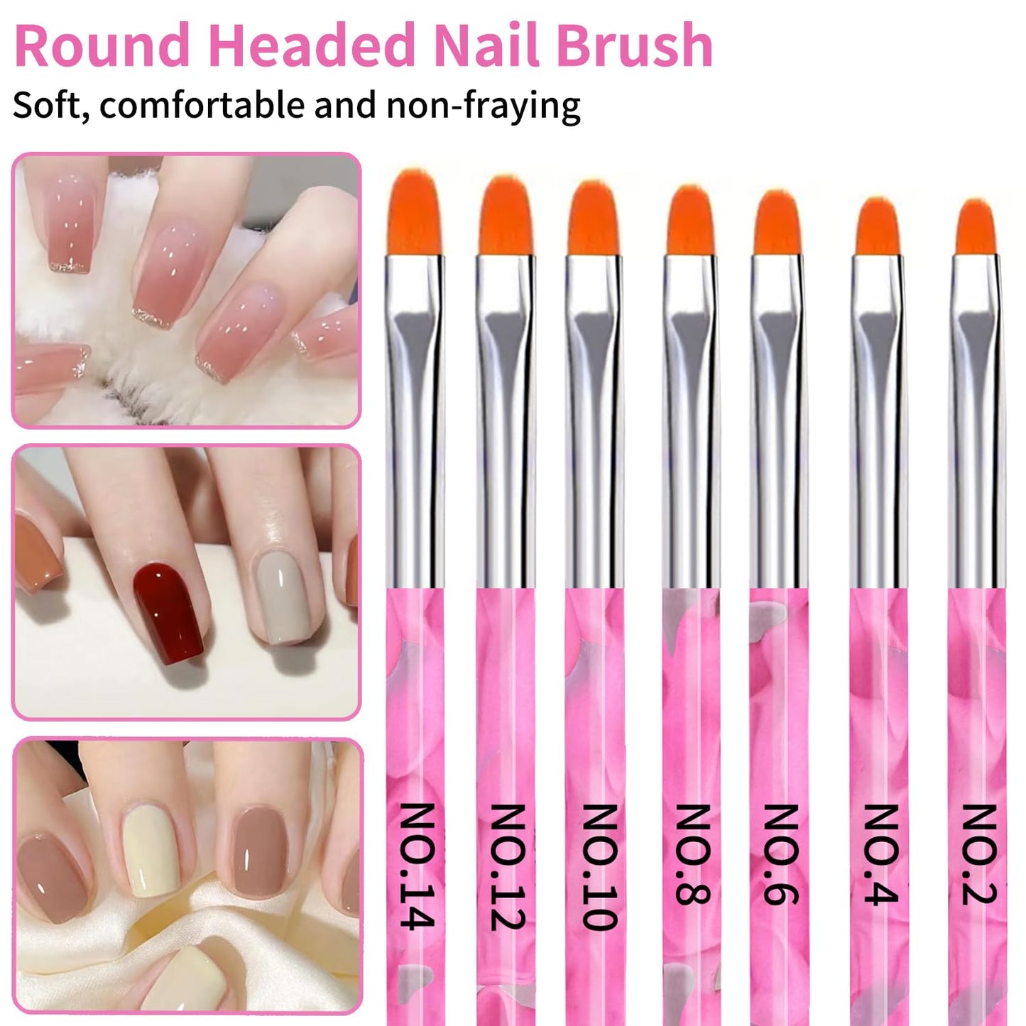 28Pcs Pink Nail Art Brush Set, Manicure Tool Kit with Acrylic Nail Brush, Builder Gel Brushes, Cuticle Brush, Dust Brush, Dotting & Liner Tool for Acrylic Powder Application, Sculpting & Cleaning