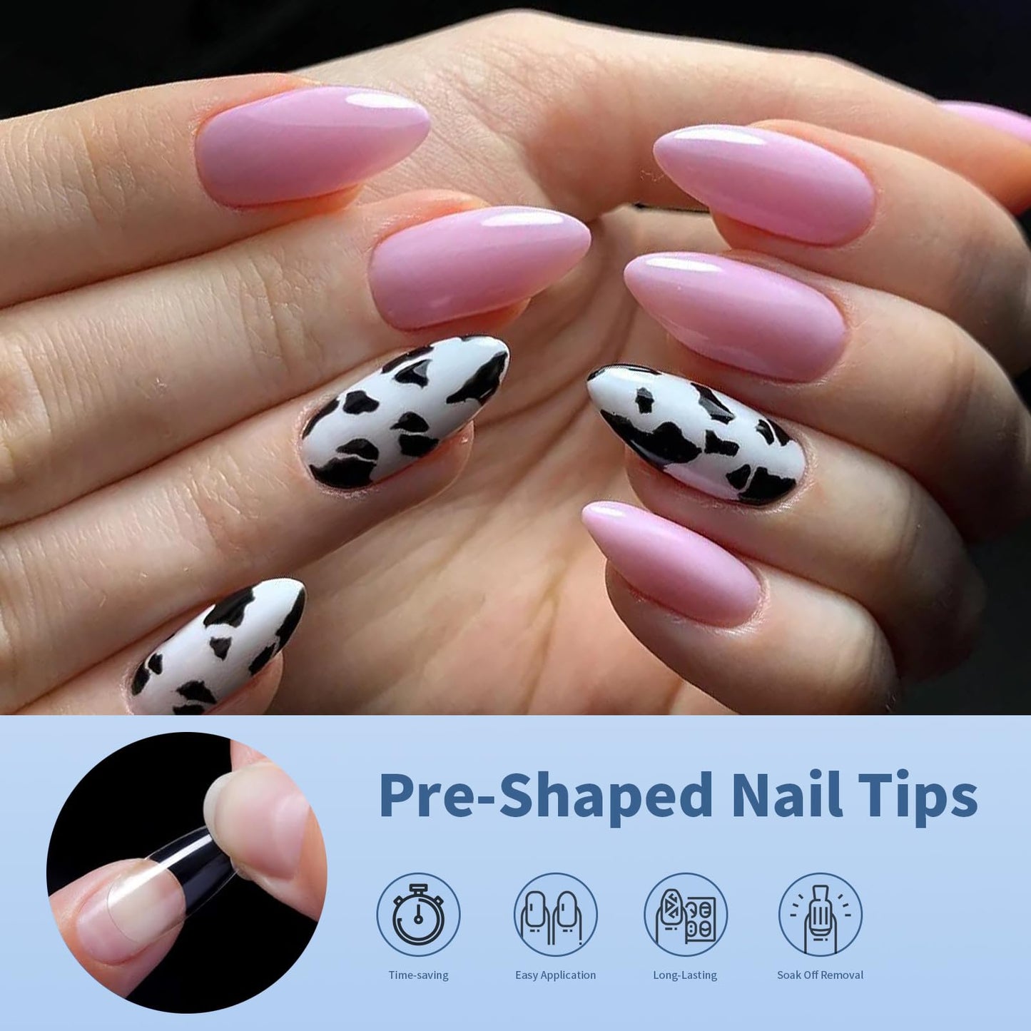 Cycullinyt 600pcs Sculpted Medium Almond Soft Gel Nail Tips, Professional False Nail Tips with Box - 14 Sizes Full Cover Clear Acrylic Press On Fake Nails for Extension Manicure Salon DIY at Home