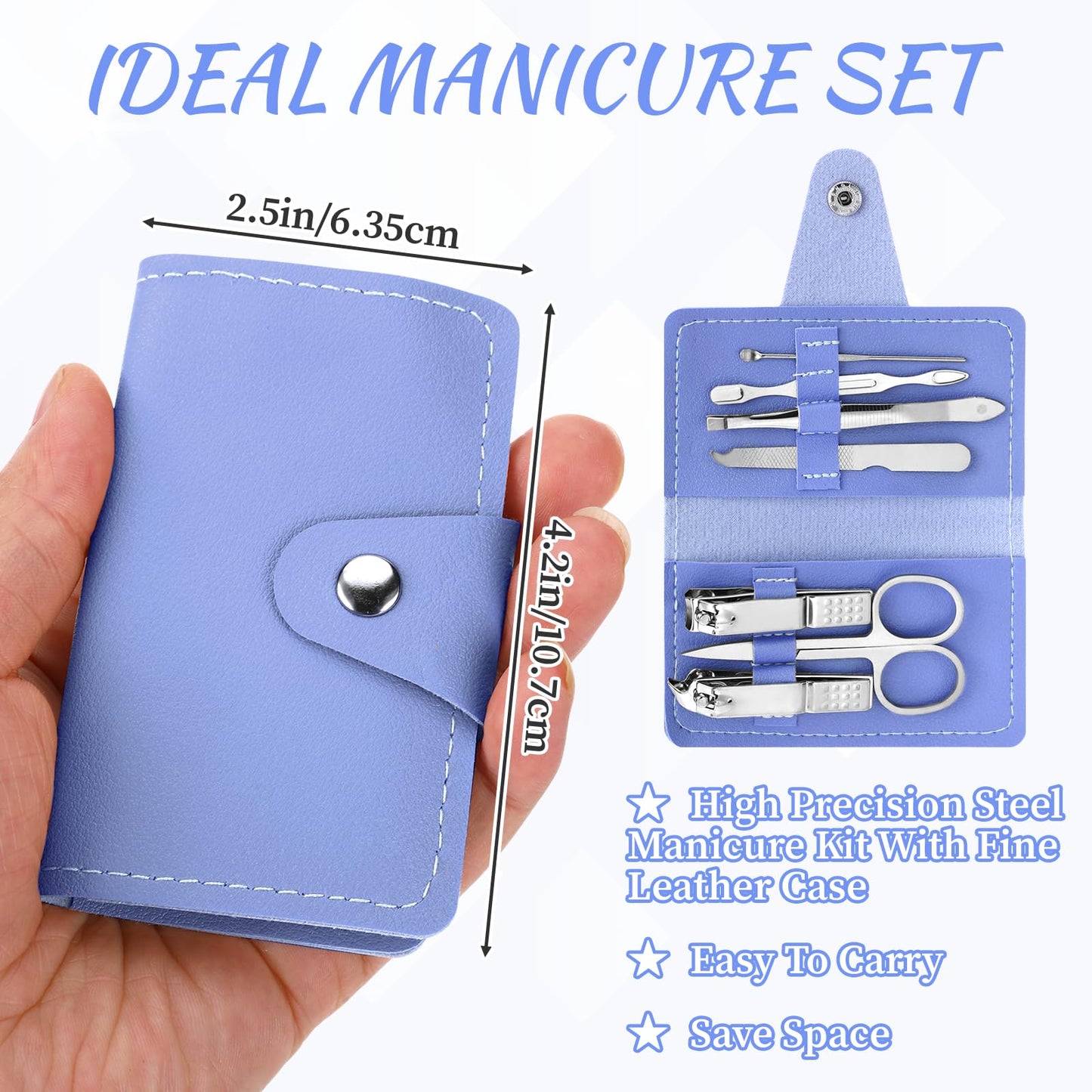 10PCS Portable Manicure Set,Stainless Steel Mini Manicure Kit with 5 Bright Colors,All-in-One Nail Care Kit for Travel & Home Manicure And Manicure Kit for Women Men Daily Grooming Tool
