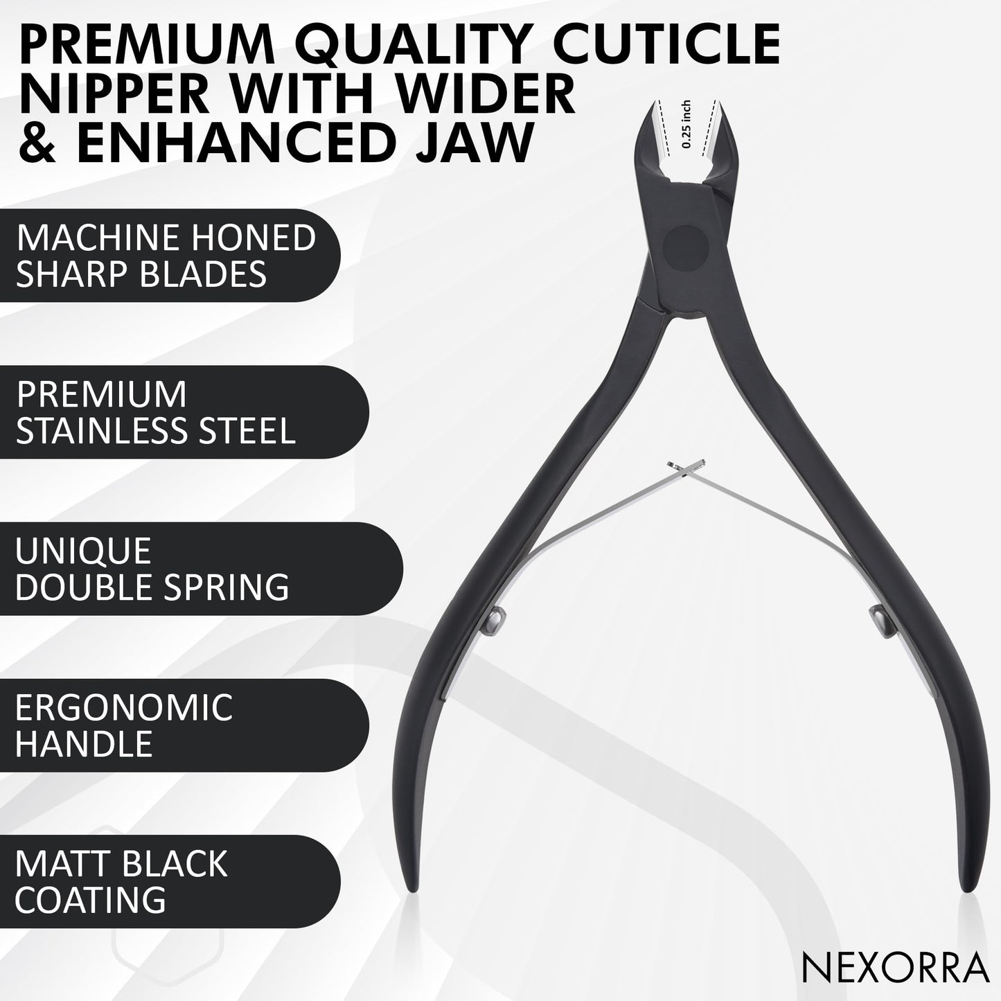 Nexorra Premium Sharp Cuticle Nipper Cuticle Cutter and Nail Cuticle Trimmer for Salon Manicure, Pedicure and Ingrown Toenail Care, Ideal for Precise Cuticle Removal and Dead Skin Trimming.