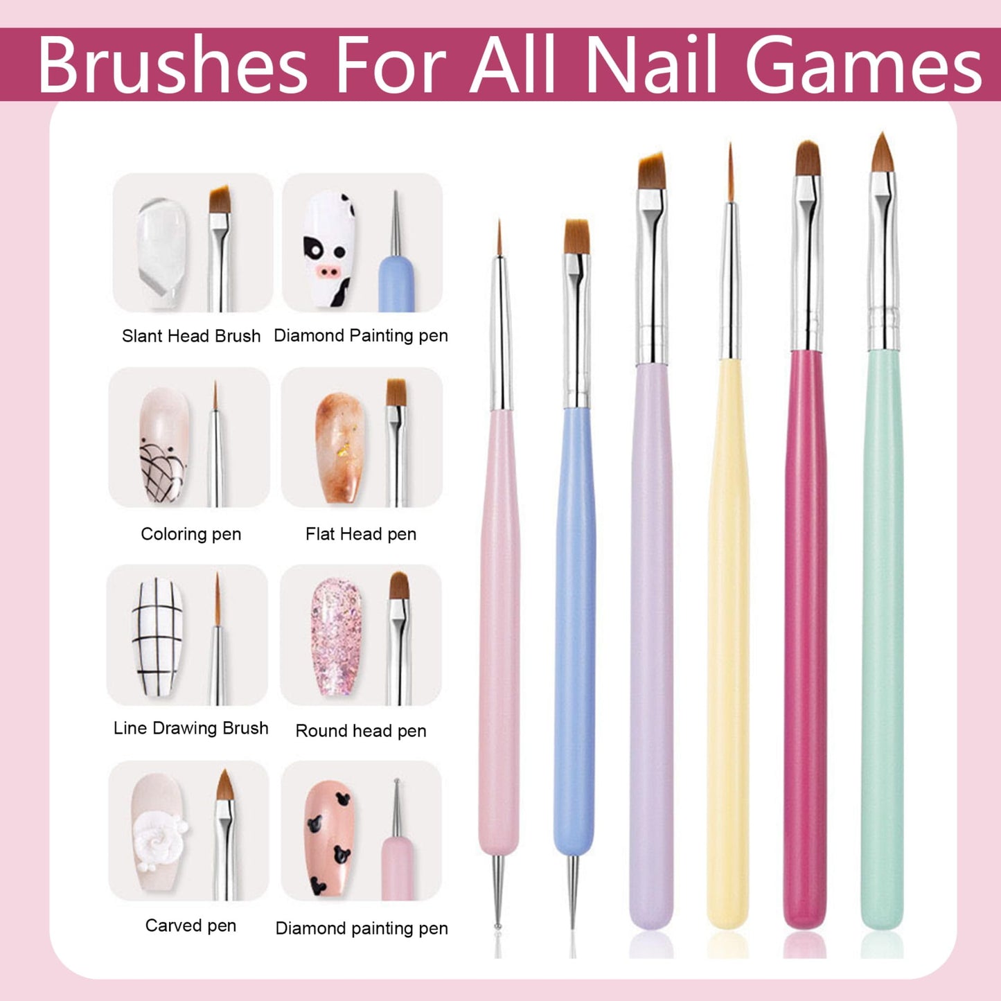 Practice Hand for Acrylic Nails,Flexible Nail Practice Hand Kit with Clamp Stand,140 Nail Tips, Nail Glue, 6pcs Nail Art Brushes - Complete Manicure Training Tool for Beginners & Professionals