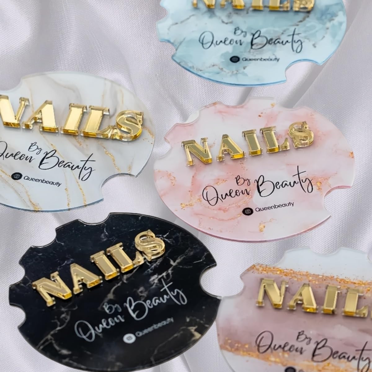 ZYDZKA Custom Nail Salon Prop, Personalized Acrylic Nail Art Board 3D Nailfie Disc with Fashion Design, Reusable Photo Background for Nail Art, Portable Advertising Display Prop for Nail Techs‌