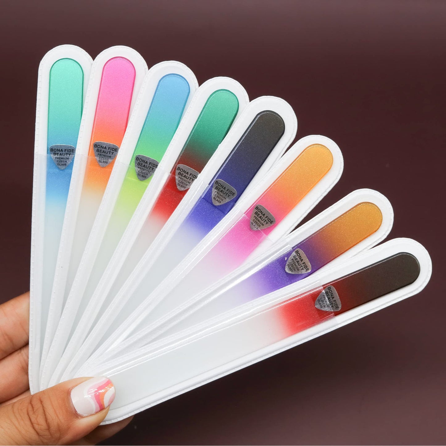 Bona Fide Beauty Czech Glass Nail File Set (8 Pieces) in Multicolor