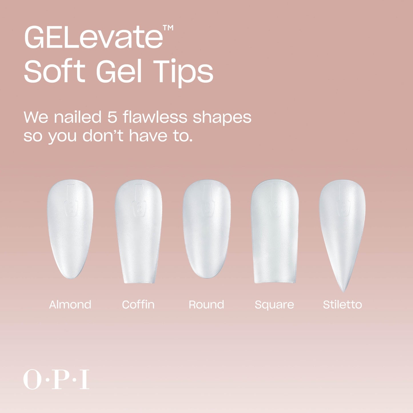 OPI GELevate Soft Gel, Nail Tips | Stiletto Shape Extensions | Flexible & Natural Fit | 1 Box with 16 Sizes