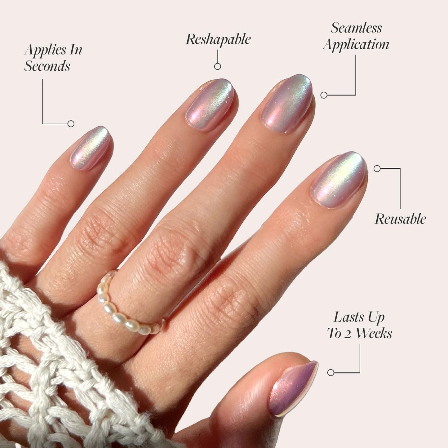 Glamnetic Press-On Nails Bundle - Oyster & Berry Maroon | Short Oval Pearlescent Fake Nails with a Velvet Finish | Dark Red Short Round Fake Nails | Reusable, Salon-Quality Nail Kits
