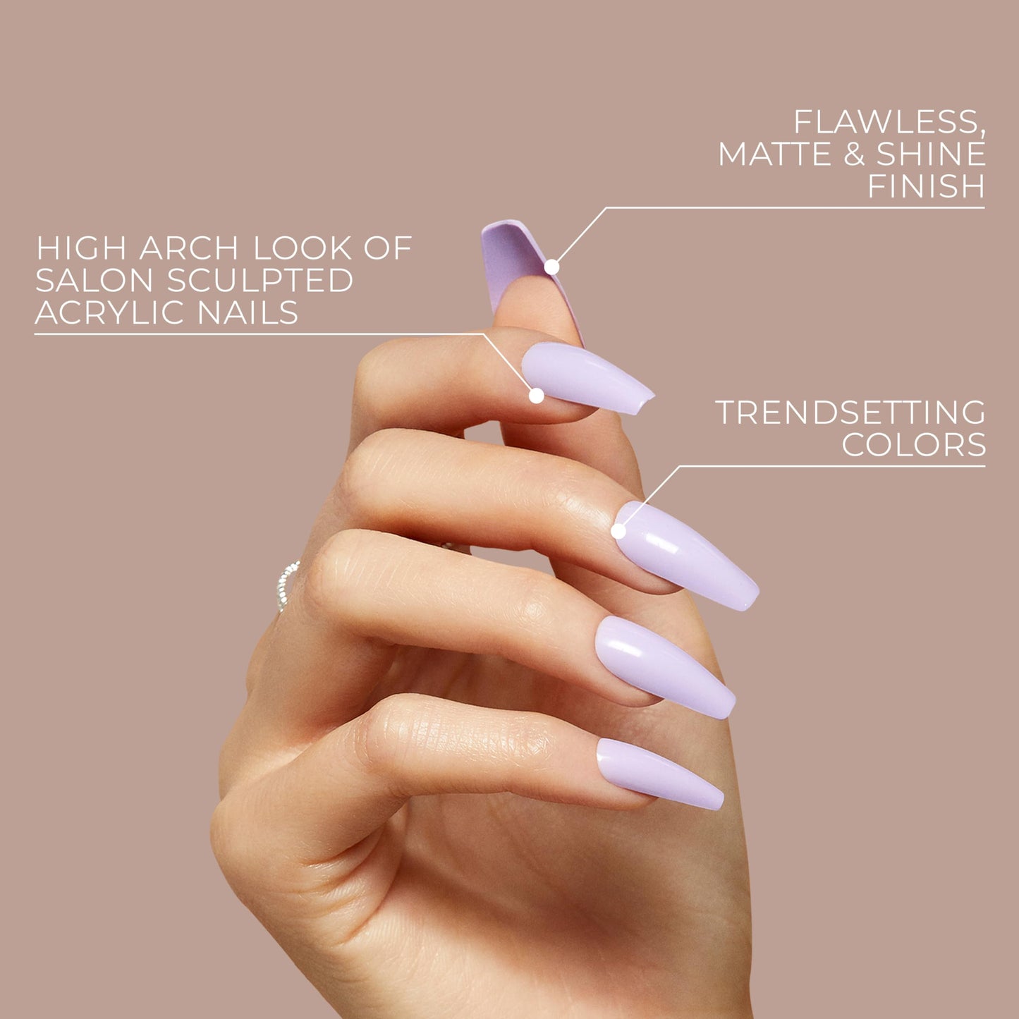 KISS Gel Fantasy Ready-to-Wear Press-On Sculpted Nails, "Night After", Long, Purple, High Arch Kit with Pink Glue, Manicure Stick, Mini File, and 28 Fake Nails (Pack of 2)