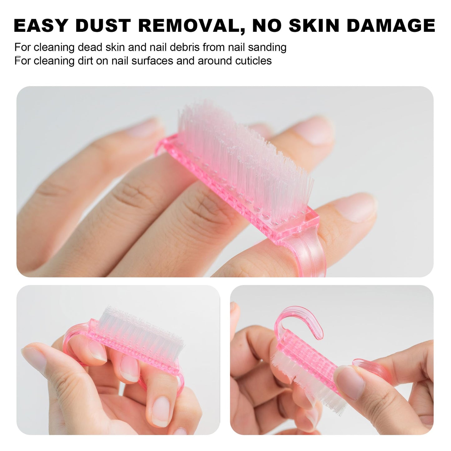 HaimiLiya Pre-treatment Horseshoe Cuticle Pusher and 100/150/180/240 Grit Sandpaper Sheets Nail Brush Set, Nail Care Nail Prep for Manicure Pedicure Nail Art