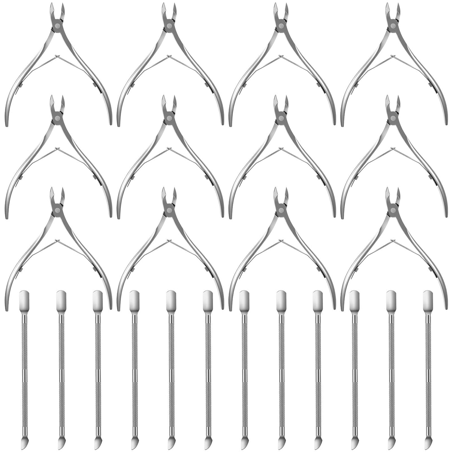 COMNICO 12 Pcs Professional Cuticle Trimmer, Stainless Steel Cuticle Nippers Professional Heavy Duty Pedicure Manicure Nail Care Tool Durable Dead Skin Clipper for Fingernails and Toenails