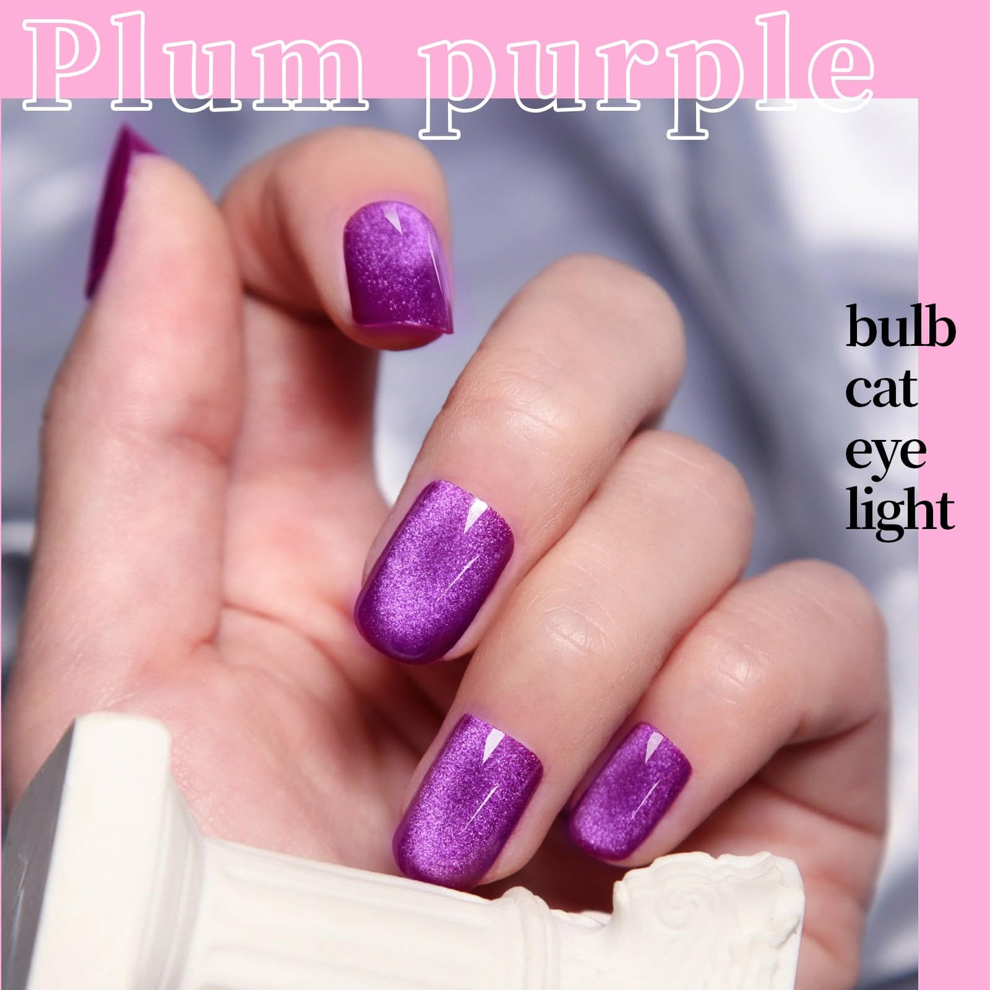 FANDAMEI Press on Nails, 6 Colors Press on Nails Short, Glossy Cat Eye Nails Short Square, Natural Fake Nails for Women, with Adhesive Tabs
