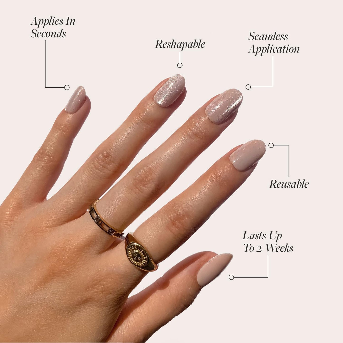 Glamnetic Press-On Nails Bundle - Blueberry Icing & Pure Intentions | Short Almond Baby Blue French Tips with a Glazed Finish | Iridescent Short Round False Nails | Reusable, Salon-Quality Nail Kits