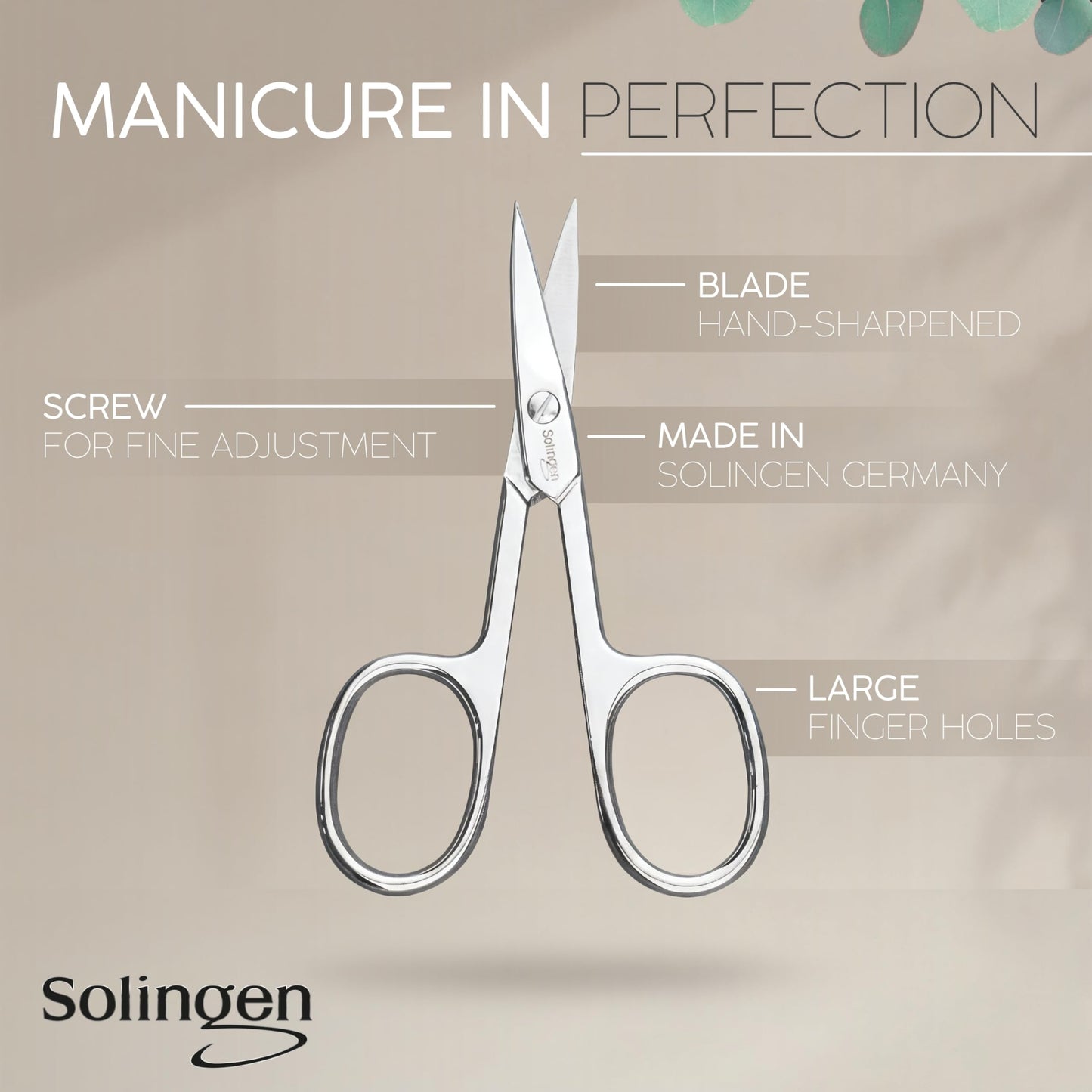 Manicure Set Solingen Made in Germany - 7 Piece Exclusive Finger & Toe Nail Clippers Kit for Women and Men in Real Leather Case, Color Brown