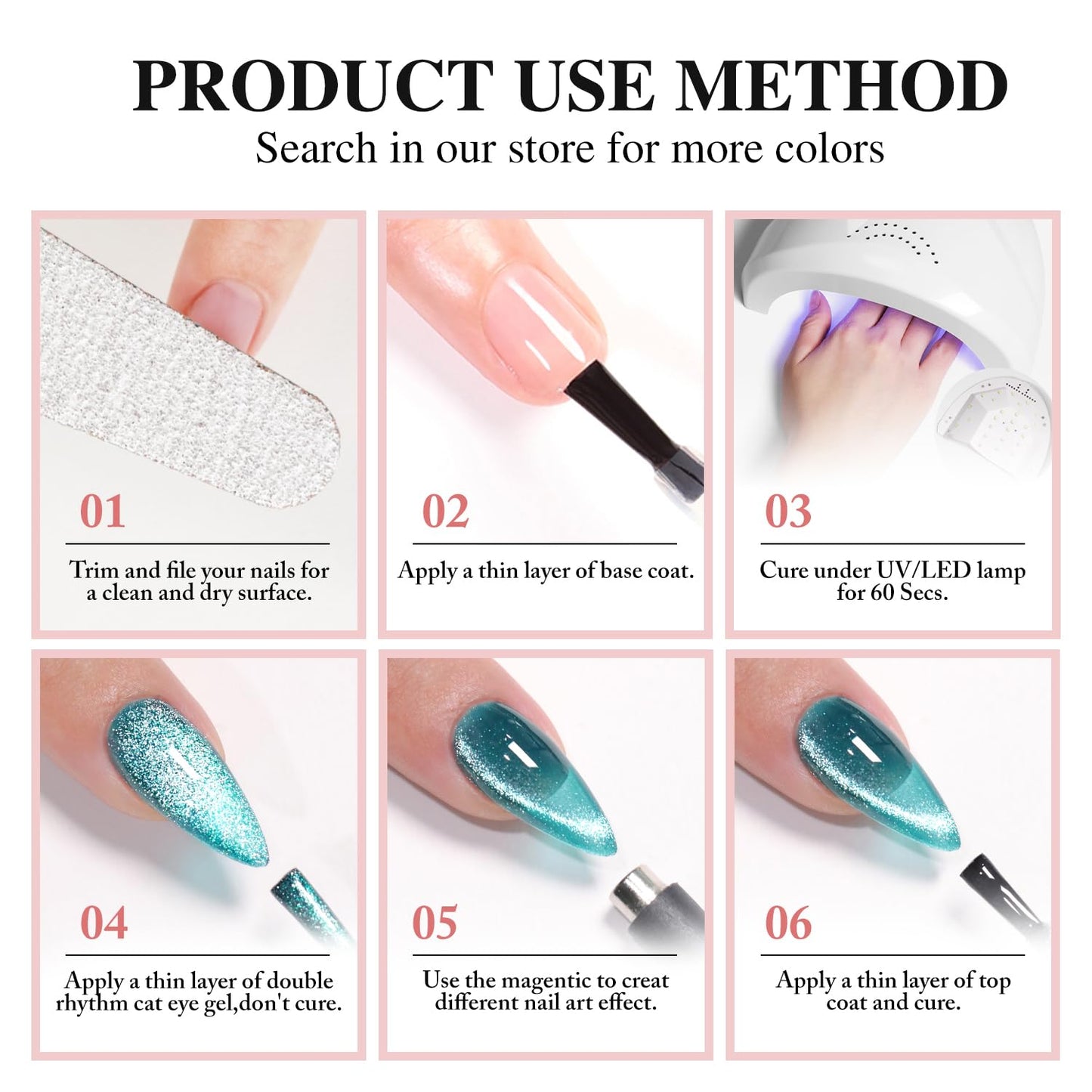 Double Rhythm Cat Eye Gel Polish with Magnet 15ML Holographic Glitter Shimmer Color 0.5 OZ Magnetic Gel Polish Salon DIY at Home (Dark Green-MC1045)