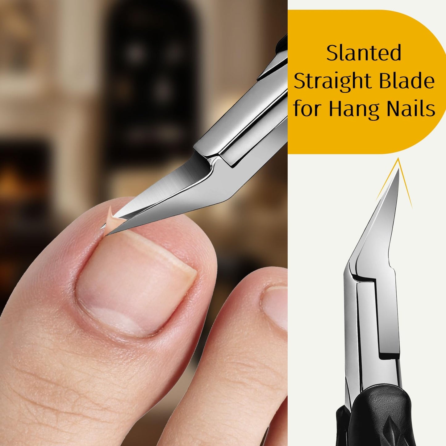 EBEWANLI Ingrown Toenail Clippers Kit - Heavy Duty Toe Nail Clipper for Ingrown Toenails and Thick Nails, Stainless Steel Nipper with Non-Slip Rubber Handle, with Lifter & File and Travel Bag
