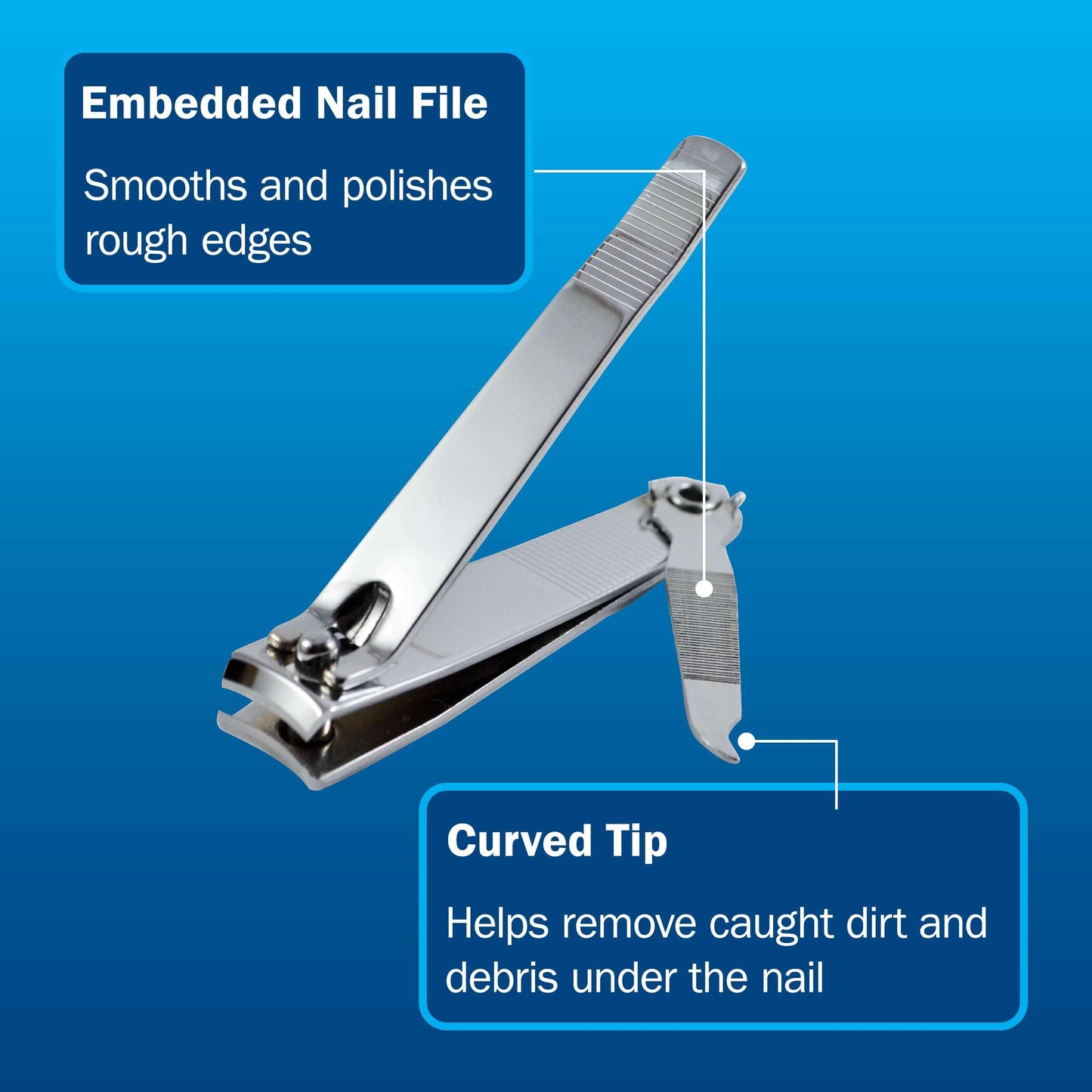 Toe Nail Clippers for Men and Women - 12 Stainless Steel Toenail Clippers with Nail File - Cuts, Shapes, and Smooths - Good for Salons, Homes, Medical Facilities, and More