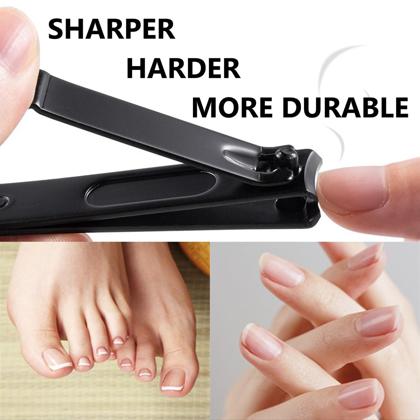 18 PCS Stainless Steel Nail Clipper Cutter Fingernails Toenail Clipper Cutter Set Black Sliver Men Women Travel Party Favor