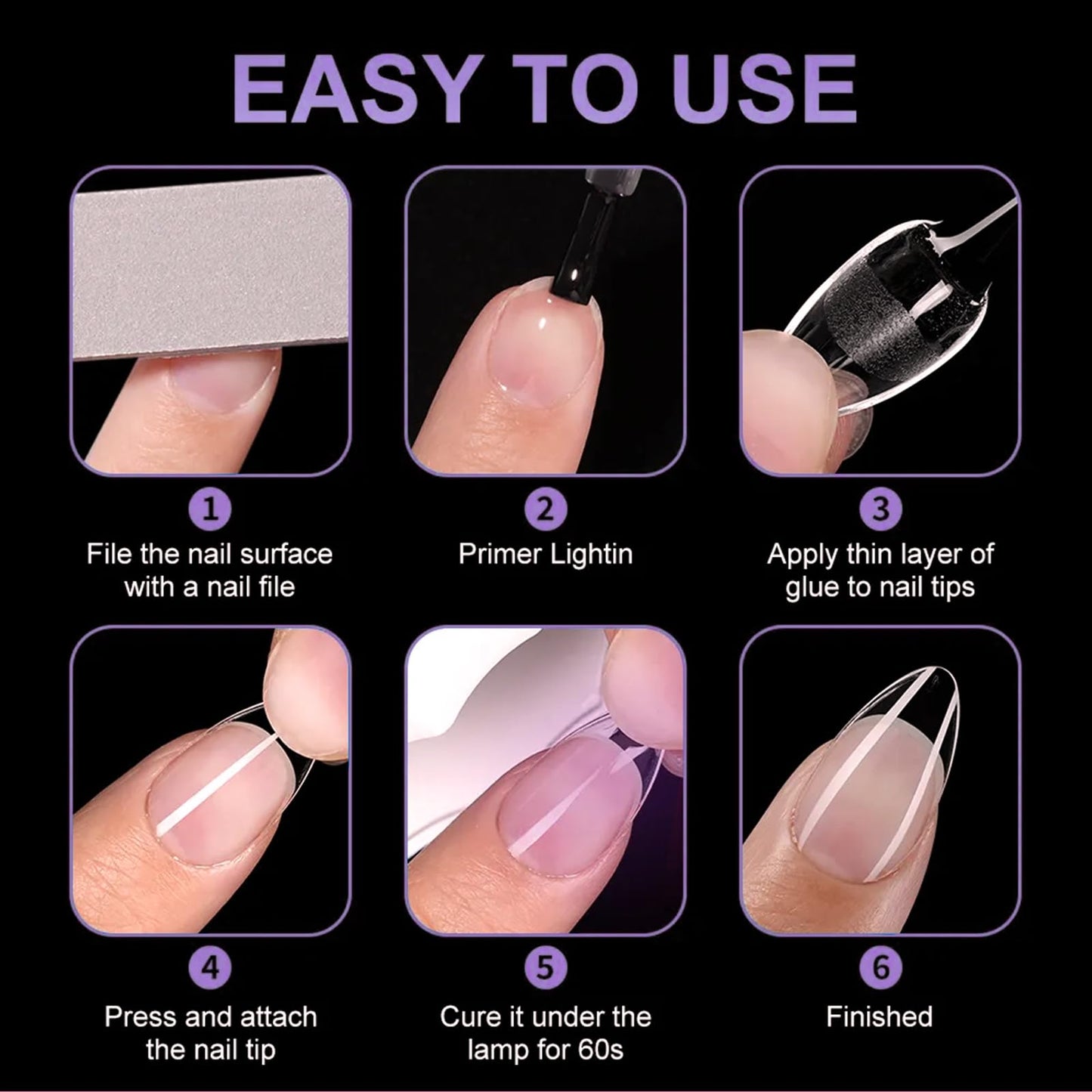 AddFavor 600pcs Almond Nail Tips Medium Fake Nails - Soft Gel Nail Tips Almond Shape Clear Acrylic Nails Tips for Nail Extensions, 12 Sizes Gel Nails Press ons Manicure Salon Home DIY