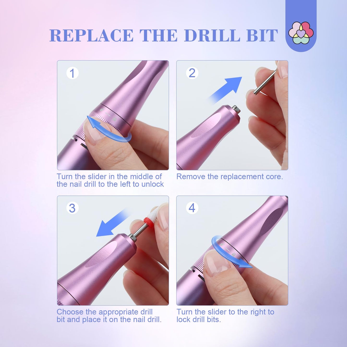 SAVILAND Professional Nail Drill 40000RPM Electric Nail Drill Machine with LCD Display Nail Kit Portable Electric Nail File for All Manicure Shaping & Gel Removal Manicure Pedicure Salon Home