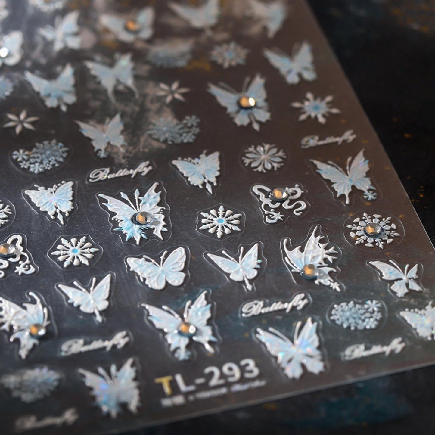 5D Embossed Butterfly Nail Stickers Laser Butterflies Nail Art Stickers Rhinestone Nail Decals Self-Adhesive Spring Sticker Summer Nails Supplies for Women Girls DIY Manicure