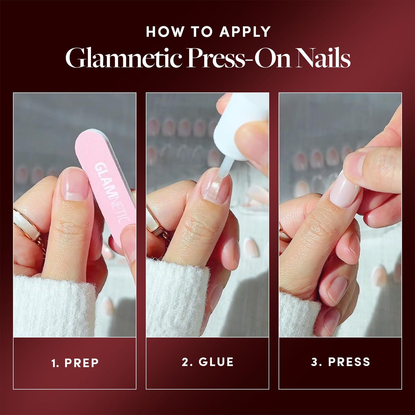 Glamnetic Press On Nails x Harry Potter™ - Dementor™ | Medium Almond Fake Nails with Smoky Black Gradient Tips, Salon Quality, Officially Licensed | 15 Sizes - 30 Nail Kit with Glue