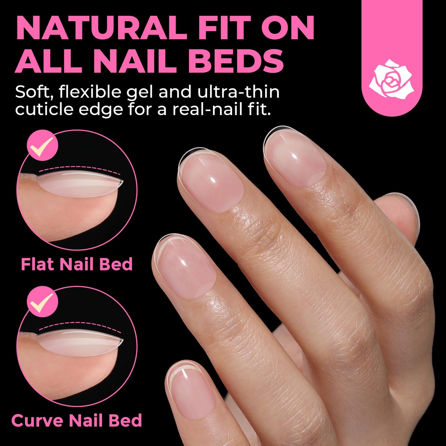UNA GELLA Oval Nail Tips Exra Short 504PCS Pre-shape Gel Oval Almond Nail Tips for Women DIY Salon Round Almond Press On Nails Full Cover Clear Fake Acrylic Tips 12 Sizes