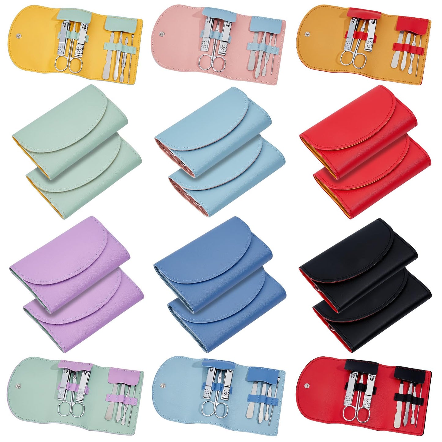 TWINKLEMON 18PCS Manicure Set Bulk Nail Clipper Kit Manicure Grooming Care Tools Kit Fingernail Clipper & Toenail Pedicure Cutter Mini Nail Trimmer Set with Travel Case for Women Men Home (Colorful)