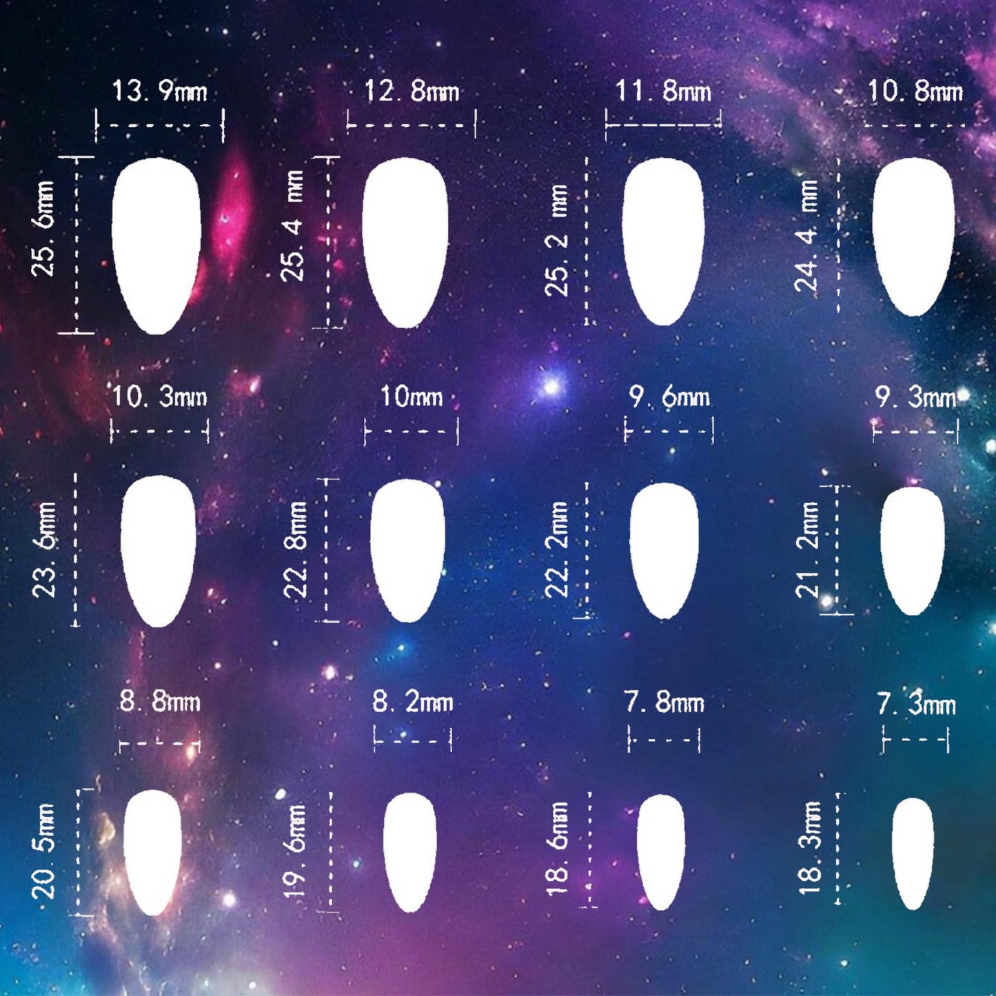 Starry Sky Medium Almond False Nail Gold Stars Press on Nails Glossy Blue Gradient Stick on Nail 24Pcs Silver Glitter Gel Glue on Fingernails Acrylic Full Cover Fake Nails for Holiday Manicure Art