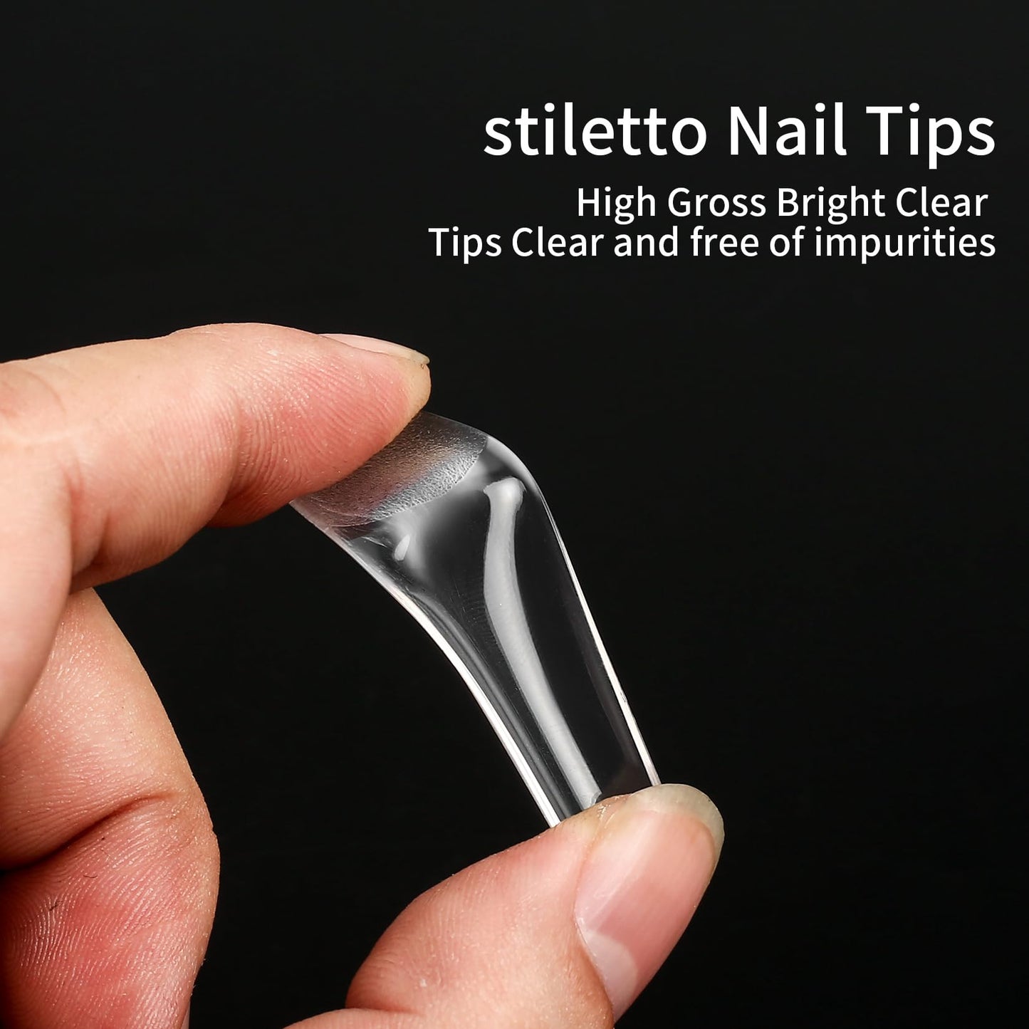 KOXXIAMOQ 240 Pcs Square Extra Long Clear Nail Tips for Acrylic Nails, No C Curve Tapered Square Full Cover Press on Nail Tips Traceless for Extension Tips DIY (Clear)