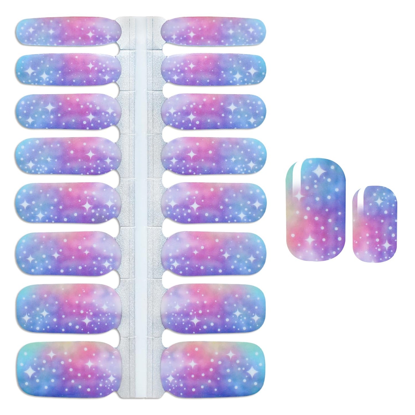 SILPECWEE 5 Sheets Rainbow Nail Wraps Nail Polish Stickers Self Adhesive Nail Polish Strips Gel Nail Strips Ombre Nail Art Design Fingernail Manicure Sticker Nails for Women with 1pc File