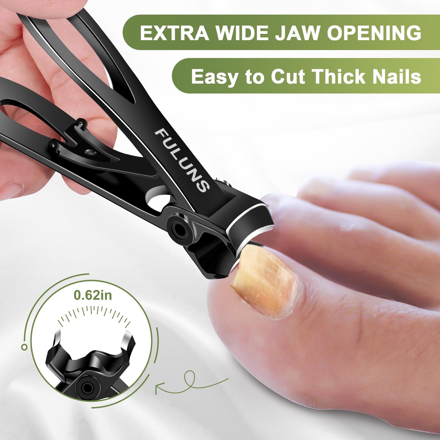 Toenail Clippers for Men Thick Toenails with 16MM Wide Jaw Opening, Large Nail Clippers for Seniors Thick Nails with Long Handle, Heavy Duty Sharp Slanted Nail Cutter Gifts for Men Women Adults