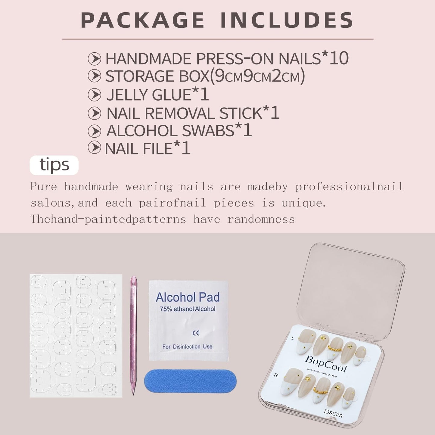 100% Handmade Press-On Nails,3D Flower & Leopard French Tips,Glossy Nude Medium Almond Shape | Spring/Summer DIY False Nails | Reusable Nail Art(10PCS-M)