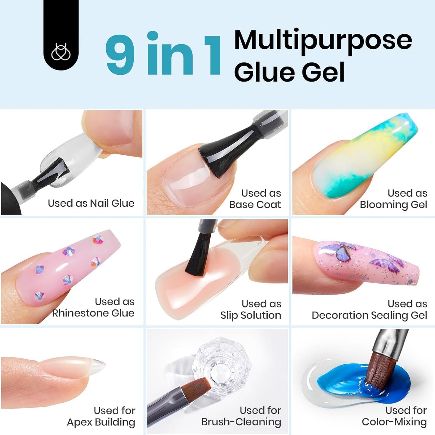 Beetles Gel Nail Kit Easy Extension Set, 240 PCS Long Square Gel Nail Tips Full Cover With 5 In 1 Nail Glue Base Gel and Innovative Uv Led Lamp Easy DIY Gift for Women