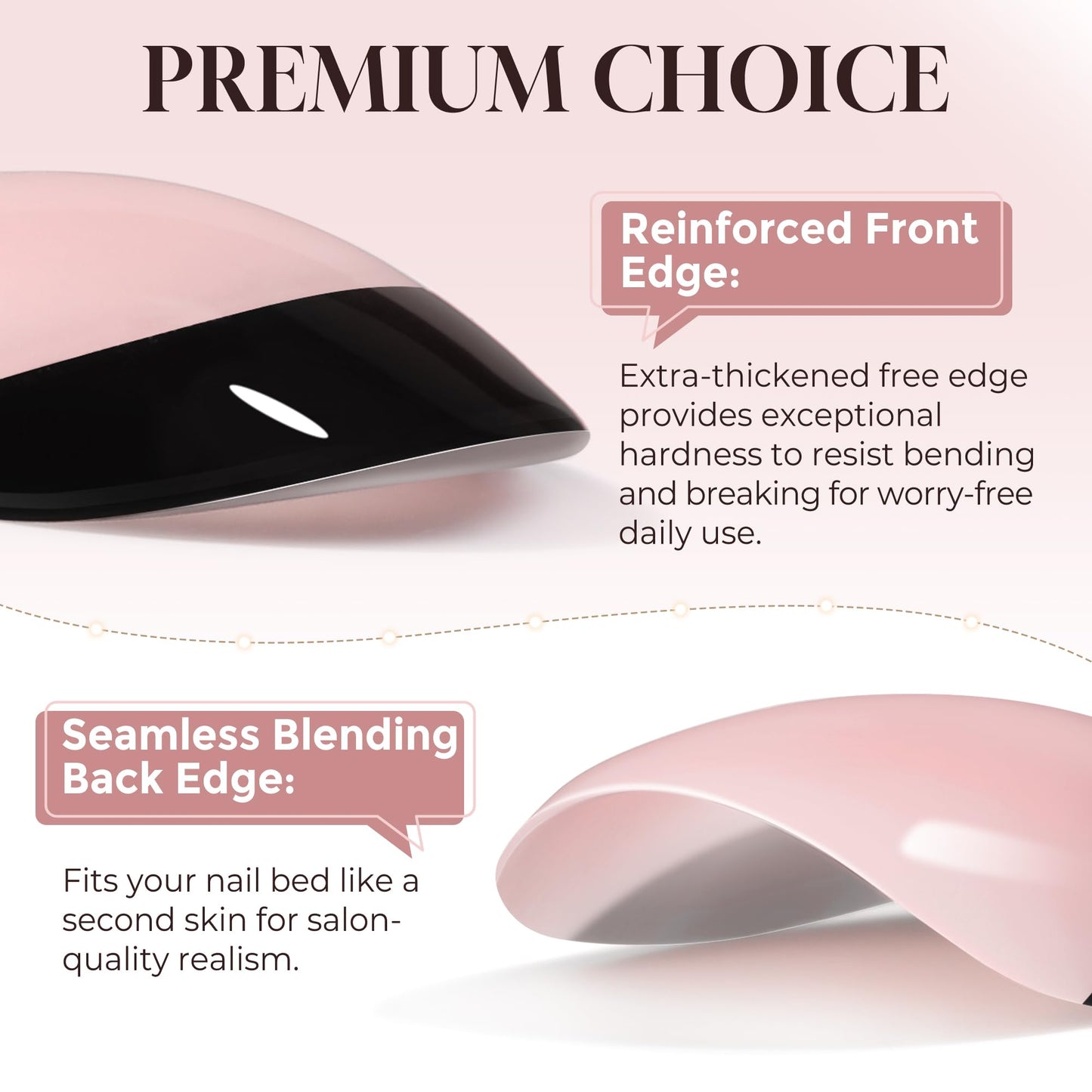 UNA GELLA French Tip Press On Nails Almond: Black Soft Gel Press Ons Short Kit with Nail Tips Glue on Nails, 16 Sizes - 32 Reusable Fake Nails, Black French