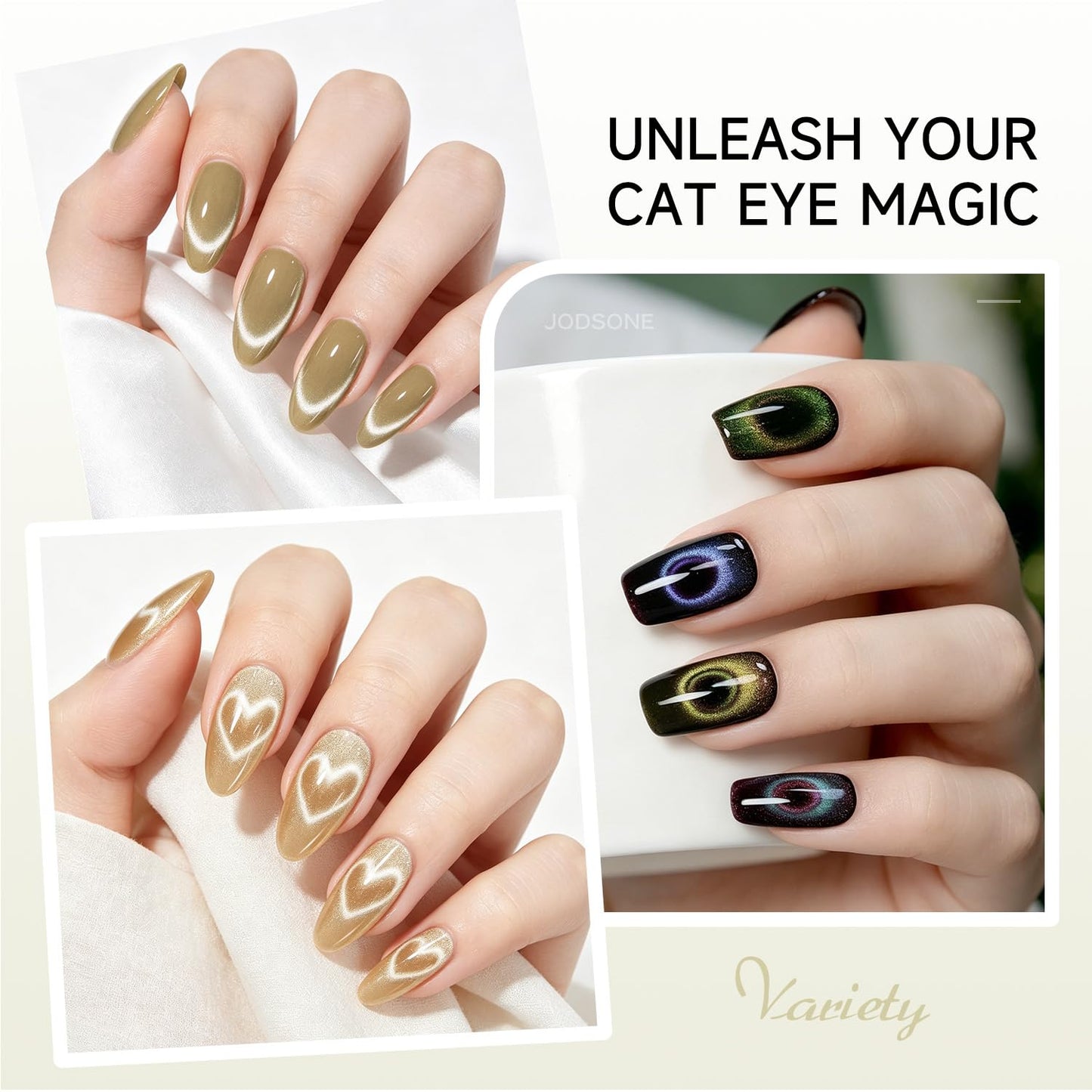 JODSONE Cat Eye Magnet Set for Nails,3-in-1 Cylinder Cat Eye Magnet with Ball Magnets, Magnetic Nail Art Pen, French & Black Hole Metal Nail Art Guides for Cat Eye Gel Polish